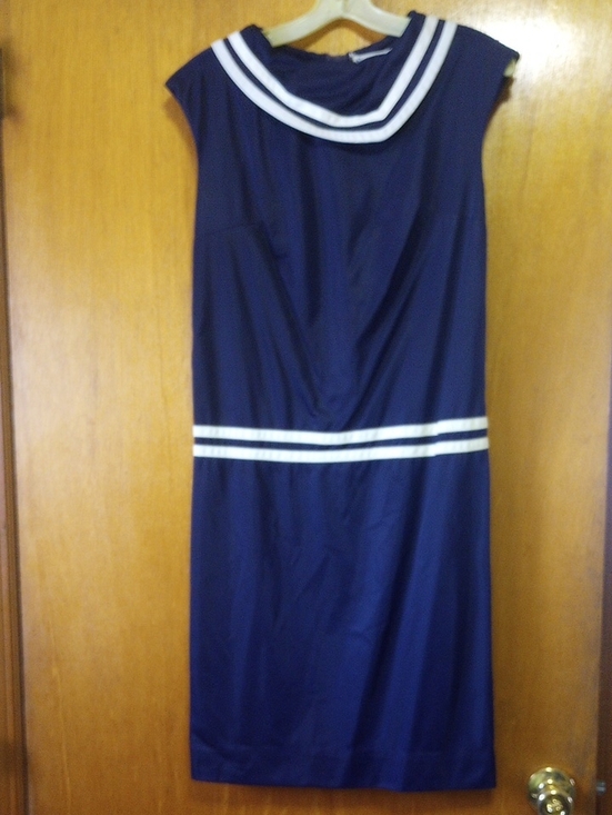 Sacony Ciella Dresses & Skirts - Sacony Ciella Vtg Navy Blue & White Striped Spring/Summer Sleeveless Dress, Med?